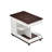 Adjustable End Table With Wheels, 360°rotating Top, Storage Space, Wood Grain Texture And Vertical Striped Design-2071764992