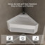 Lavabo d'angle de salle de bain triangulaire à surface solide 19 "MonBlari - blanc mat-126756298