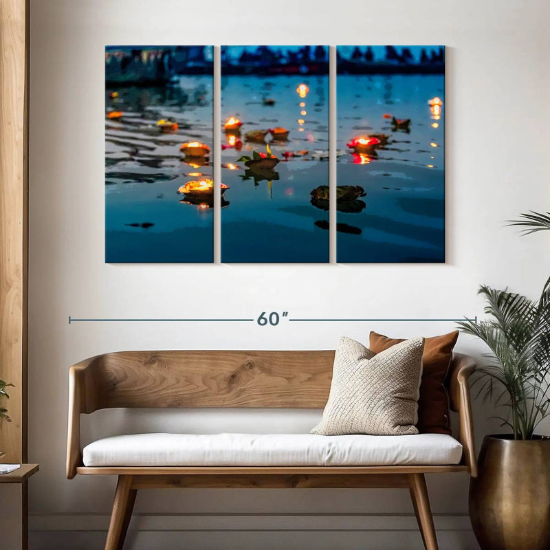 Sebbie Ganges River Offerings, 32" H x 50" W