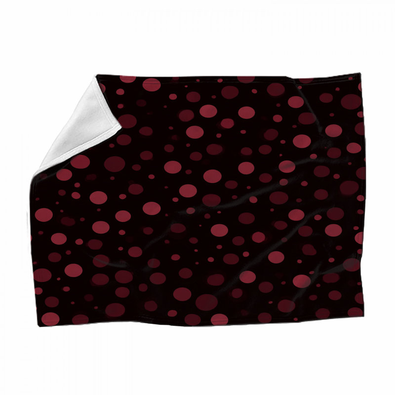 Polka Fleece Throw Blanket - Pattern Throws for Sofas or Beds, 80" L x 68" W, Black Polka Dots