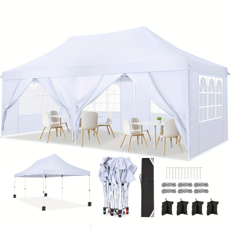 20 Ft. W x 10 Ft. D Metal Canopy, Blue