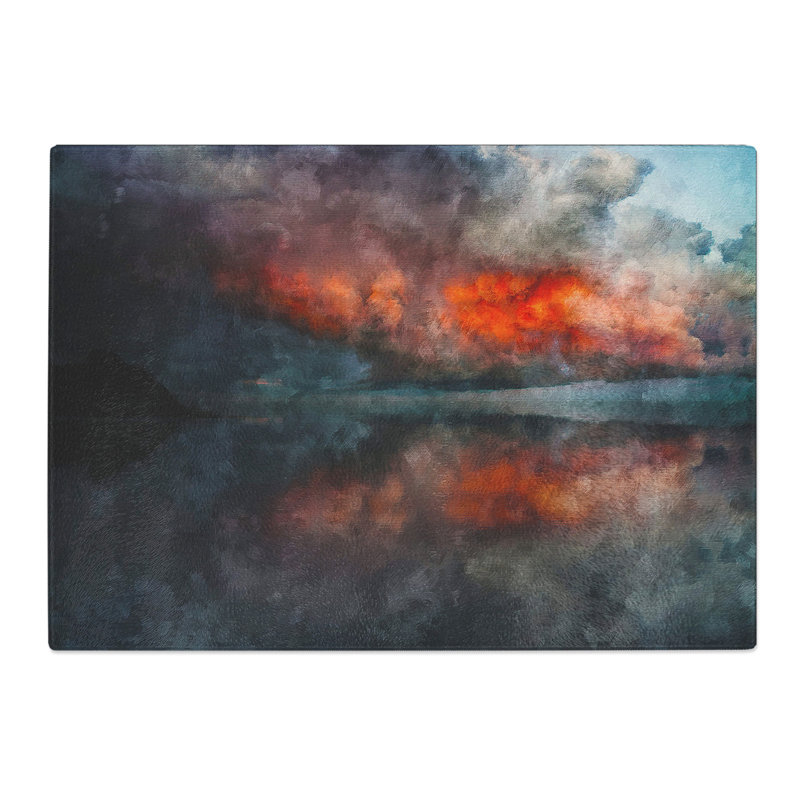 Tempered Glass Storm Approaching Chopping Board, 28.5 cm x 39 cm