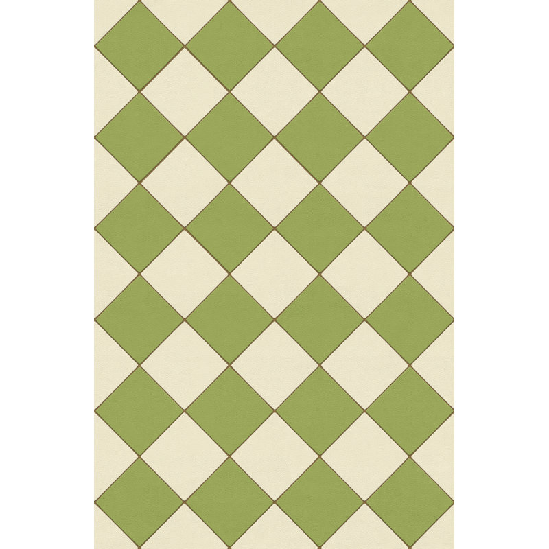 Hooppole Vinyl Checkered Indoor Rug, Rectangle 1'9" x 2'8"