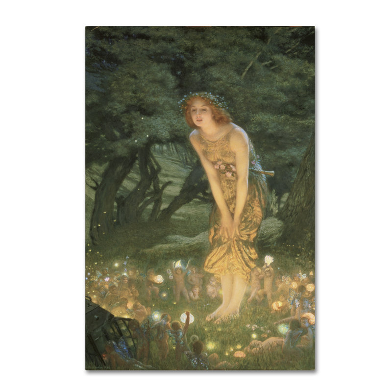 Art mural sur toile tendue - "Midsummer Eve" d'Edward Robert Hughes pour décoration de salon, de chambre à coucher ou de bureau - 22 x 32