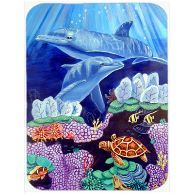 Dolphin under the Sea Glass Cutting Board