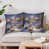 Lampe bleu et blanc bonhomme de neige