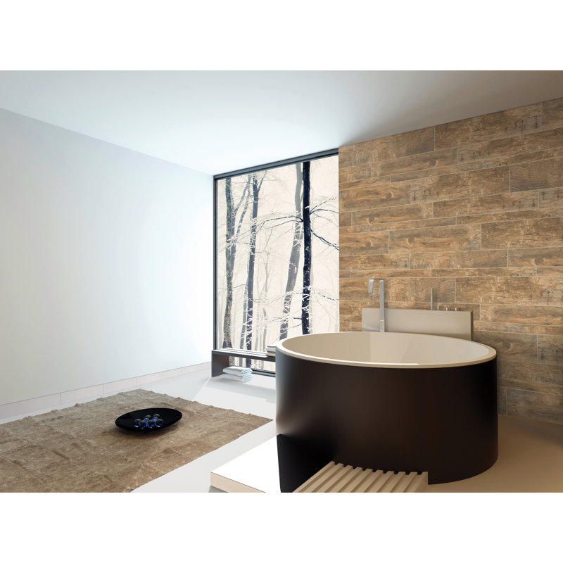 Segment 4 in. x 16 in. Glossy Ceramic Bullnose Tile Trim, Blanc