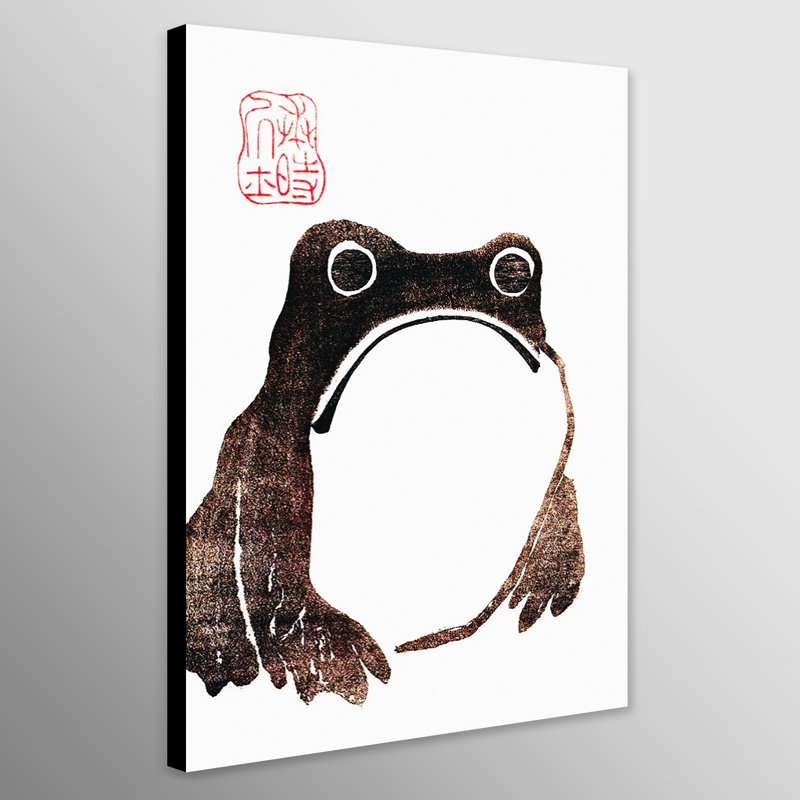 Vintage Sad Frog by Matsumoto Hoji - Wrapped Canvas Painting, 41cm H x 31 cm W x 4cm D