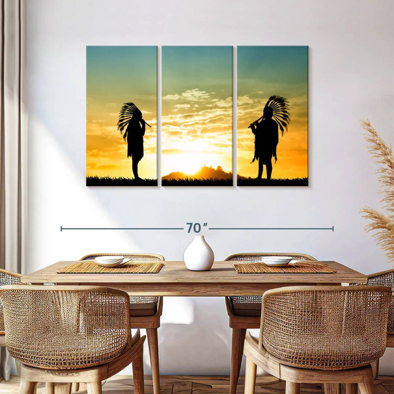 Lelar Native American Couple, 36" H x 57" W