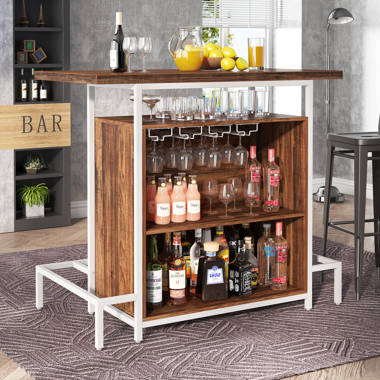 Parota Wooden Top Home Bar Set
