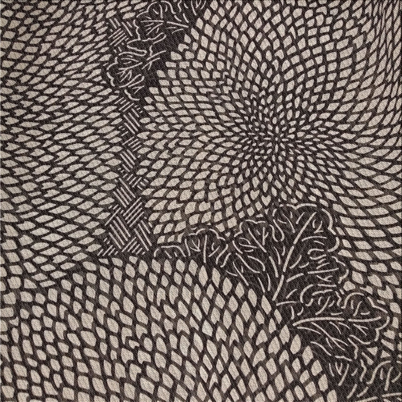 Tapis à motifs gris, Carré 7 pi