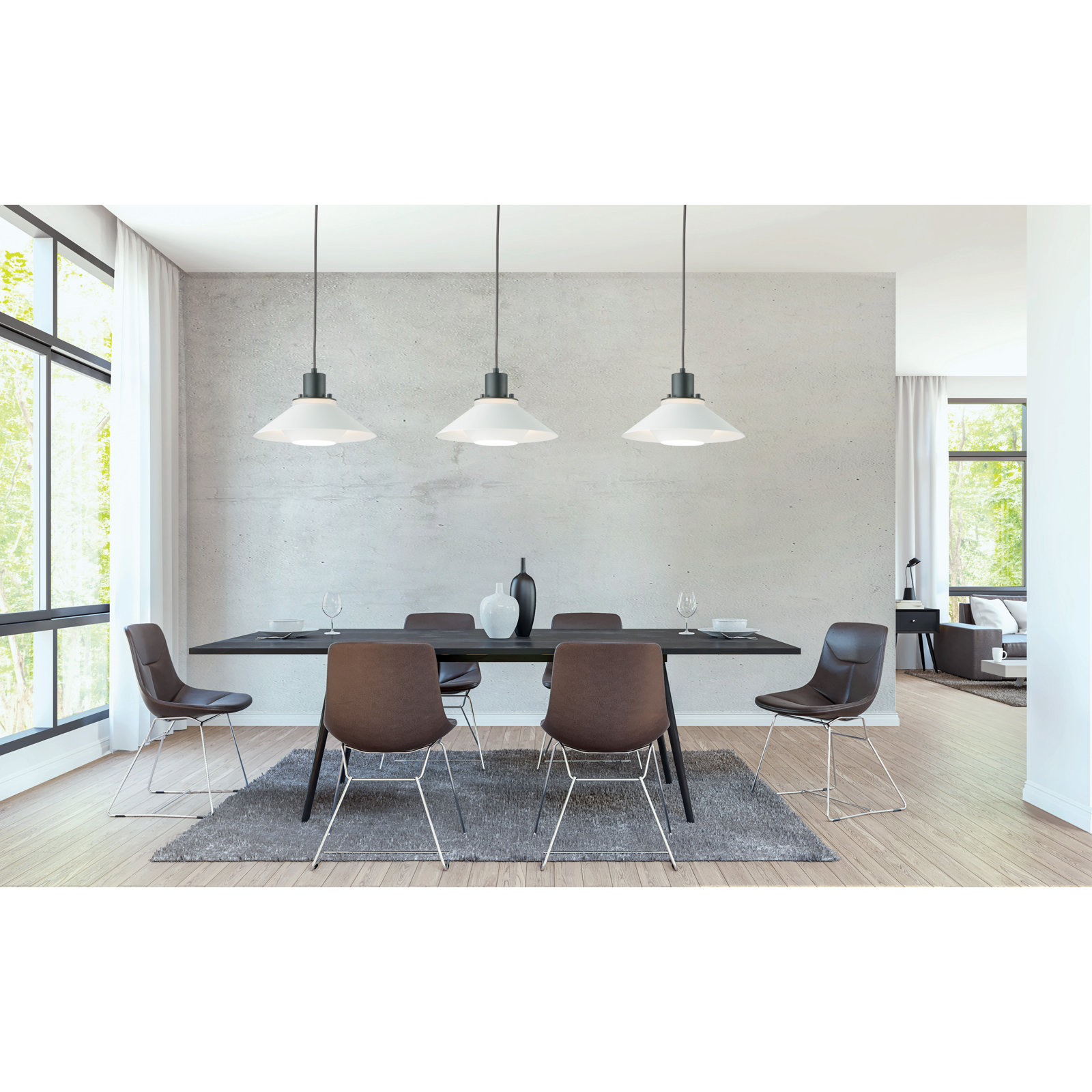 Summit Single Light Metal Dimmable Pendant, 11.75" H x 11.75" W x 11.75" D