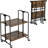 Metal 2-Tier Rolling Cart, Foldable Portable Storage Shelves With Locking Wheels For Kitchen, RV
