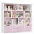 Kids Bookcase with 4 Removable Drawers, 4-Tier Cube Bookcsae, Storage Bookshelf