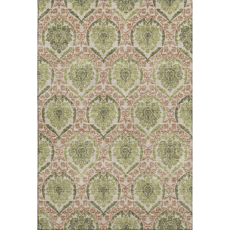 Premium Machine Washable Prisco Olive Rug
