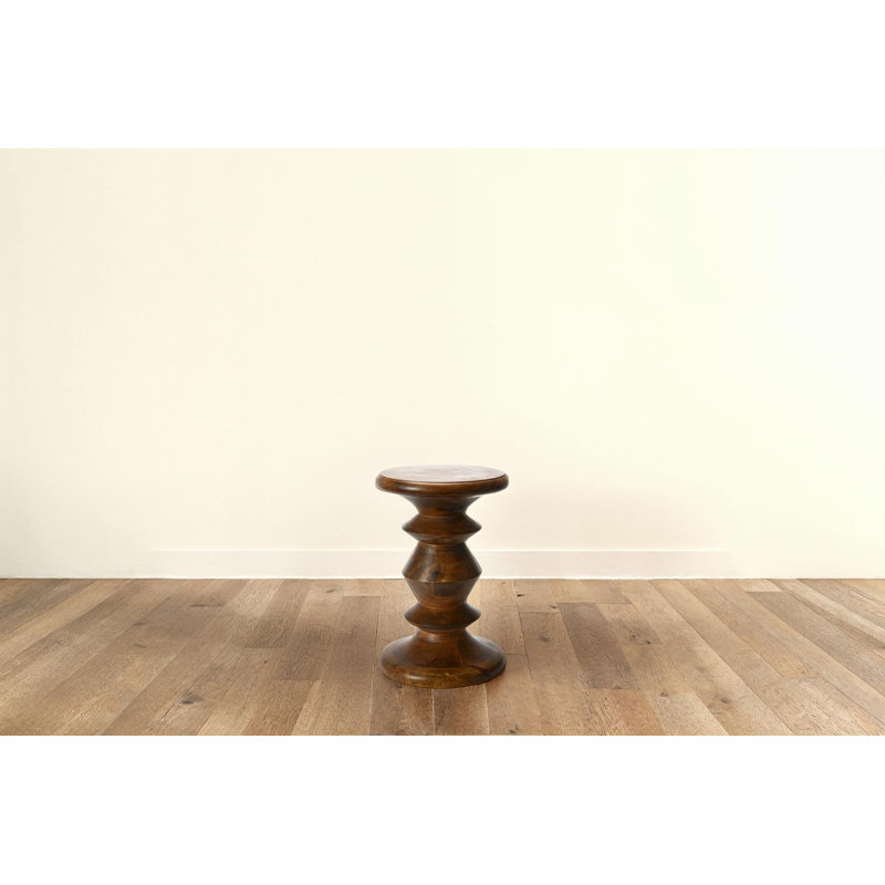 Berns Solid Wood End Table, Walnut