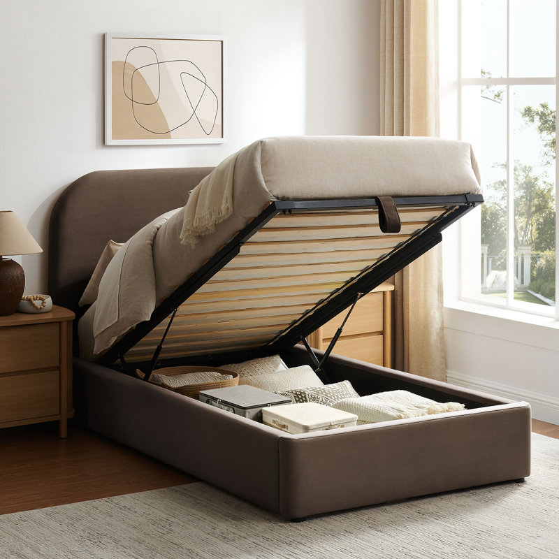 Structure de lit Doron, Lit simple, Brun chocolat