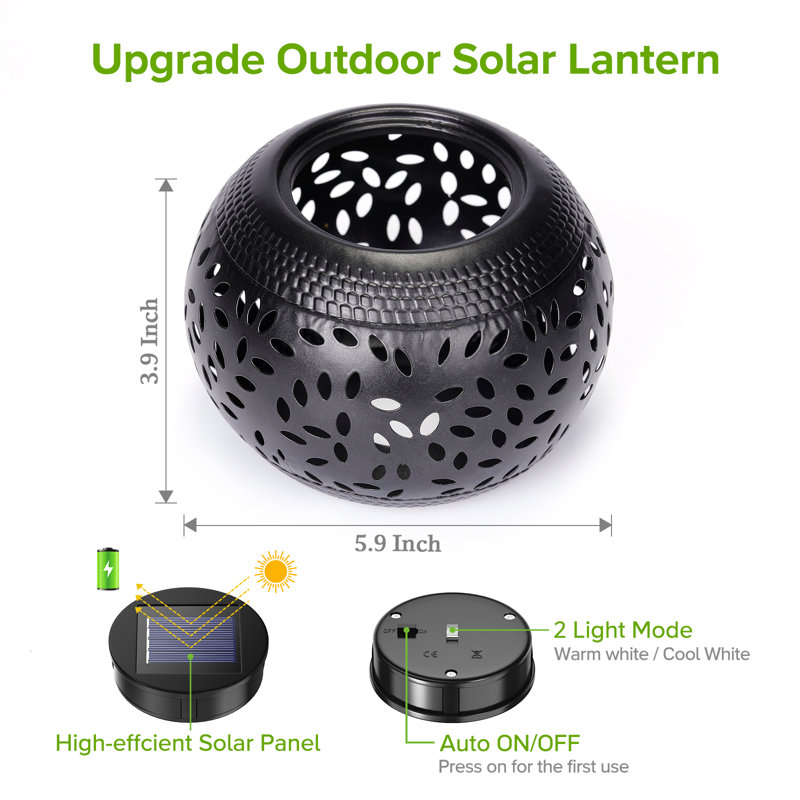 Solar Table Lanterns Outdoor Waterproof - Led Lamp White Metal Table Lights -solar Powered Decorative Lantern For Desk Patio Garden Pathway Yard
