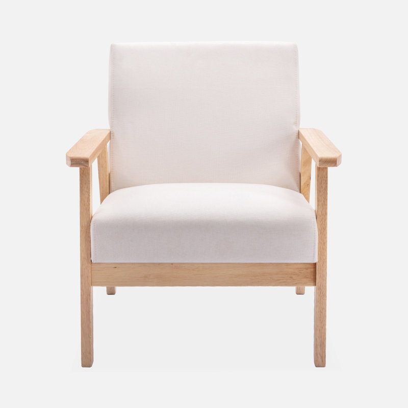 Lodgeste 64cm Wide Polyester Armchair, Scandi-style, White