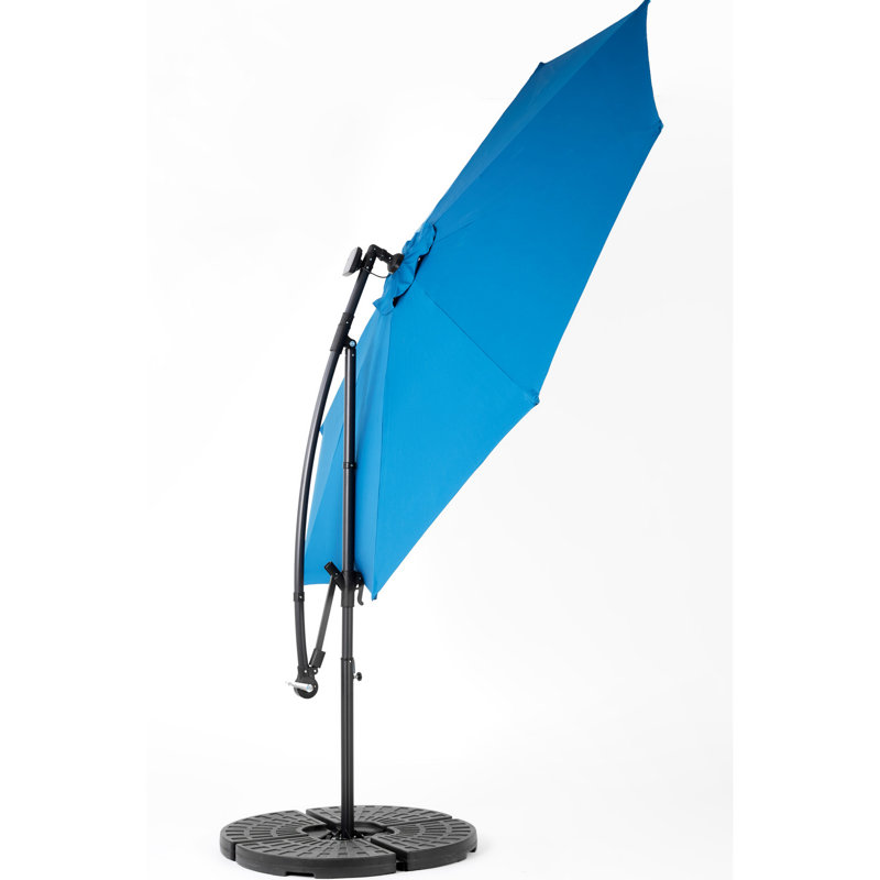 Parasol de patio avec lumières solaires, conduit pratique pour la décoration de jardin -, Bleu