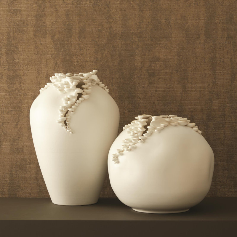 Cascading Reef Vase-White-Tall