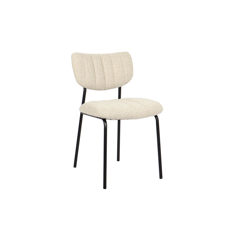 Trevorton 48cm H Upholstered Metal Side Chair, Beige