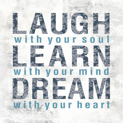 Laugh Learn Dream - Wrapped Canvas Print
