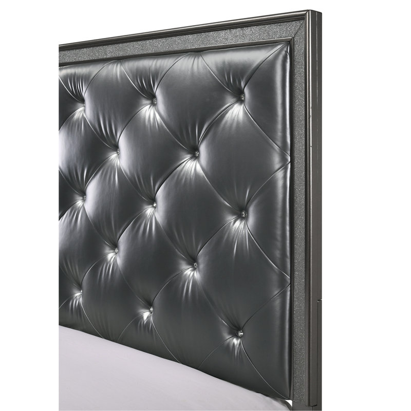 Tête de lit tapissier capitonnée gris foncé 1pc, Très grand lit