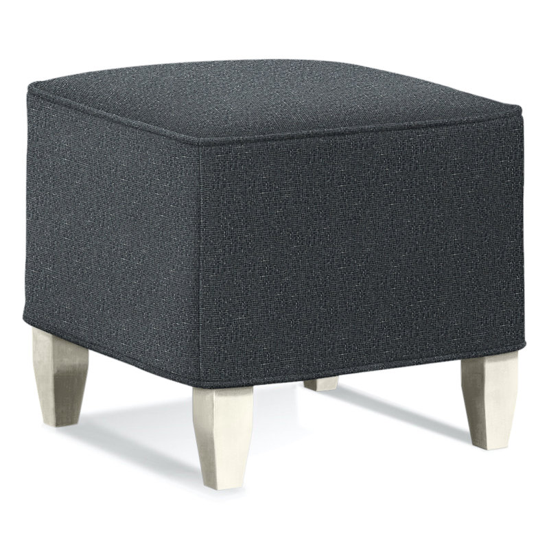 Brooklyn Square Ottoman, Brown Geometric, 0456-33, Antique Frost White
