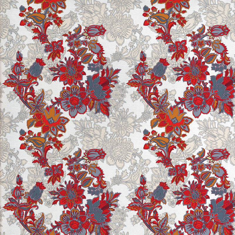 Tissu de rose narcissus de magie de magnolia romantique, l 58 po x L 108 po