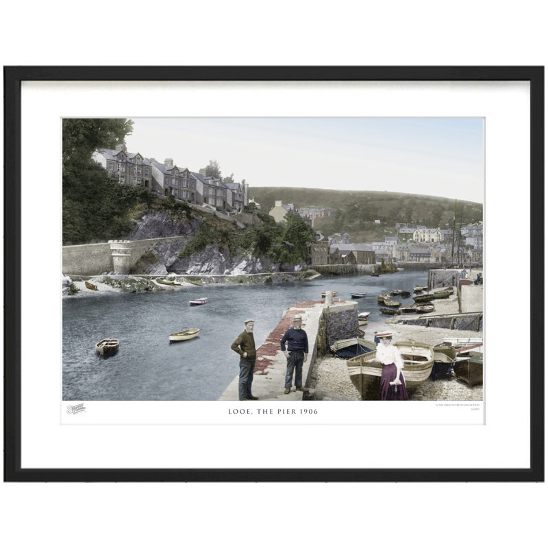 Looe, The Pier 1906 - Single Picture Frame Print, 40cm H x 50cm W x 2.3cm D
