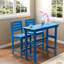 Ensemble de table de salle à manger durable en PEHD, bleu lac, pour une utilisation extérieure toutes saisons