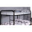 Lit superposé double au-dessus en métal de style contemporain avec côté pour une chambre à coucher de style contemporain noir brillant