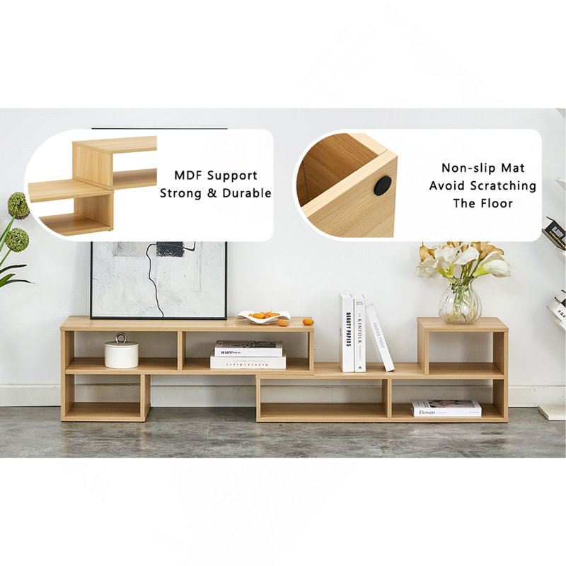 Versatile Cube TV Stand For Open Storage And Customizable Layout In Living Room, Burly Wood