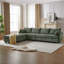 Canapé modulaire de 113,5 po avec repose-pieds avec rangement, forme L / U convertible, vert-224253264