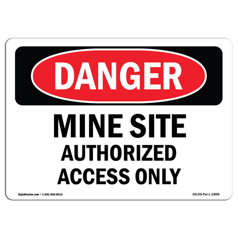 Danger Sign, 18" H x 24" W x 0.1" D