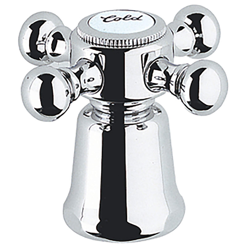Arabesk Cross Handle with Flange, Chrome