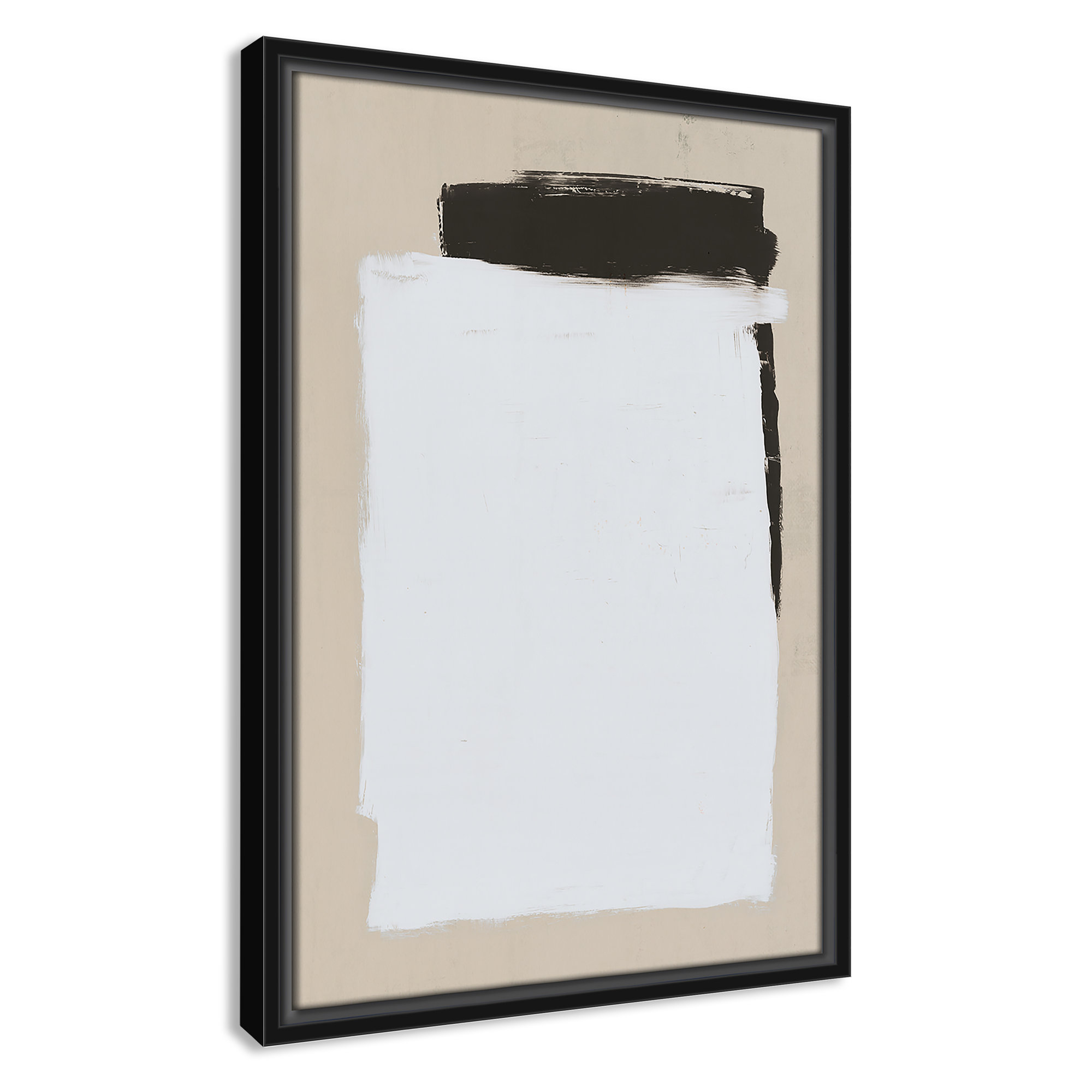 Two Mirrors, 19.5" H x 13.5" W, Framed Canvas, Black