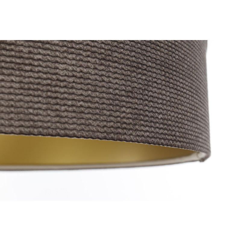 Roncy 1 - Light Drum Pendant, 102cm H x 40cm W x 40cm D, Gold/Beige