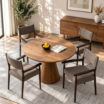Ensemble de 4 fauteuils de salle à manger rembourrés en bois massif