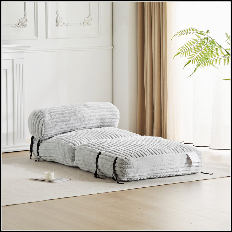 Fauteuil à billes pliable d'intérieur Latina, gris clair, confortable et polyvalent pour les petits espaces