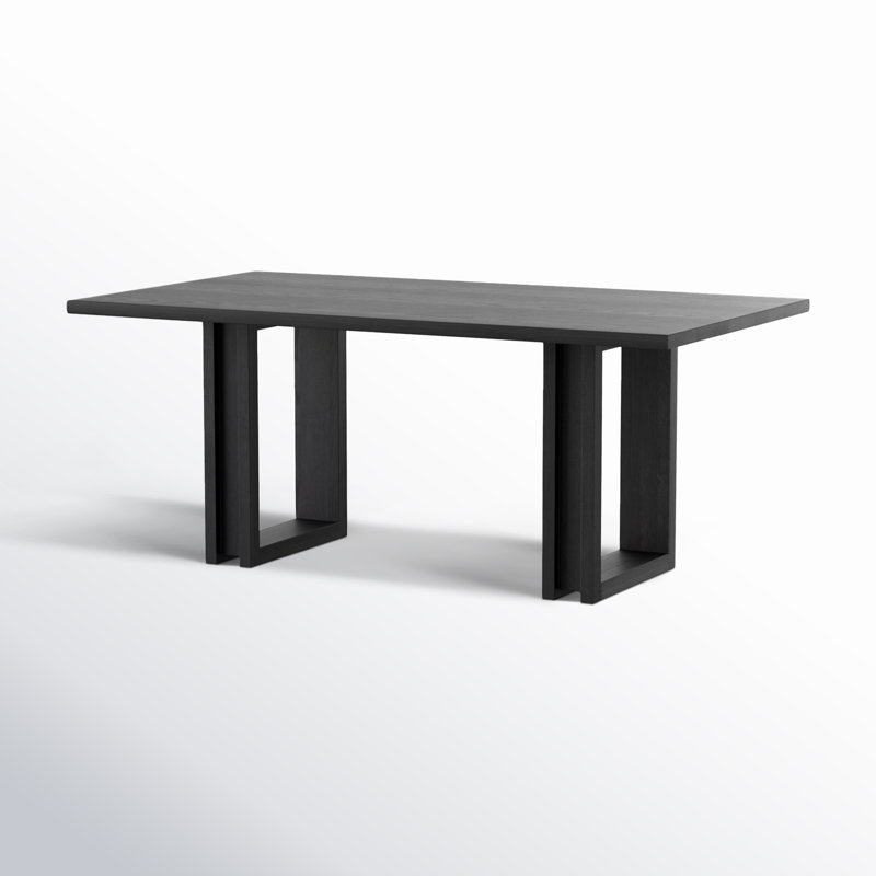 Carmel Solid Wood Dining Table, Black Wash