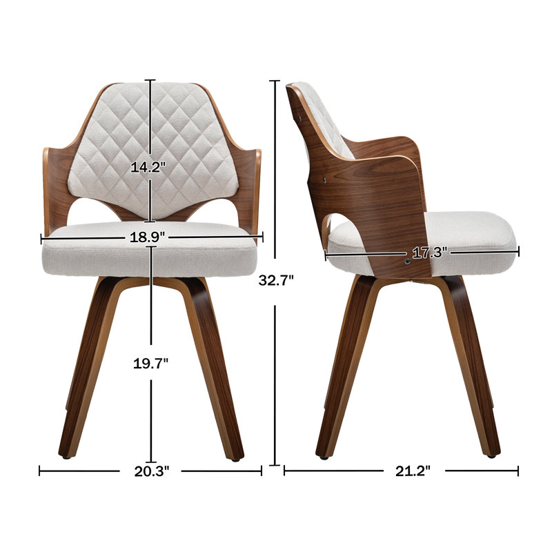 Khloemae Swivel Dining Chair, Beige