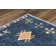 Tapis bleu en laine touffeté à la main Southwestern
