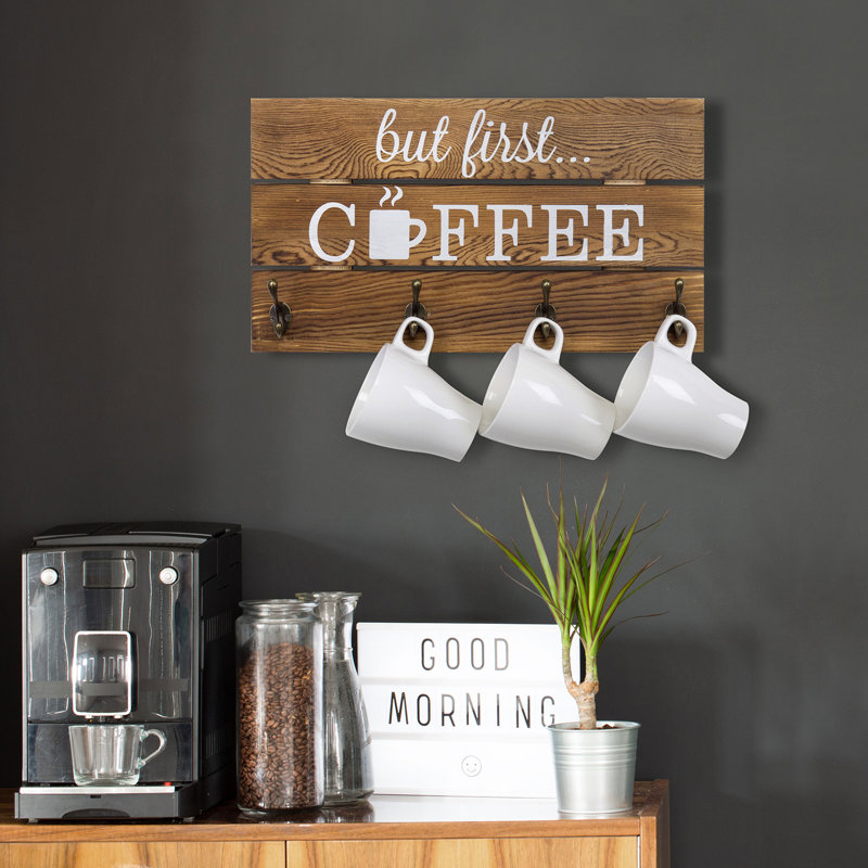 Solid Wood Wall Decor, Dark Brown