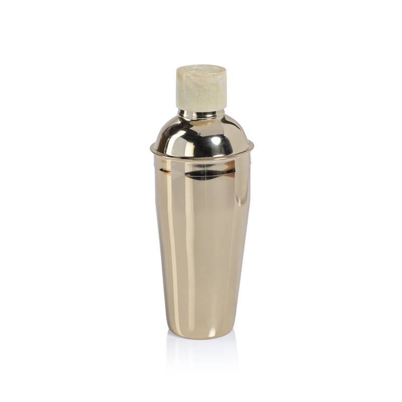 Stainless Steel Cocktail Shaker with Cap, Gold