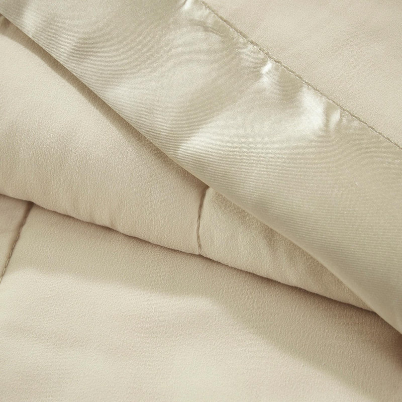 Lightweight Down Alternative Blanket with Satin Trim, Cream, King