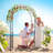7ft Outdoor Metal Arbor With Gate