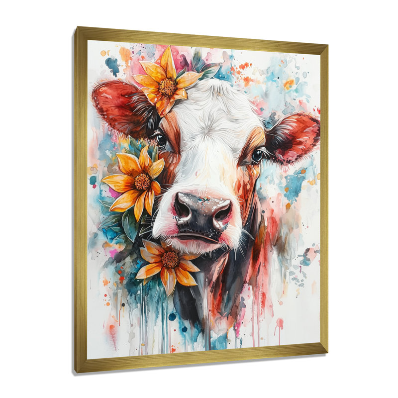 Keily - Animals Wall Art Prints, 20" H x 12" W, Single Picture Framed Print, Gold