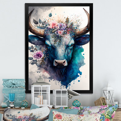Art mural sur toile, "Taureau mignon" I - animaux
